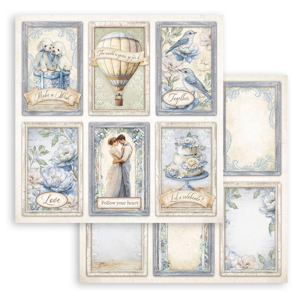 SBB1071 Stamperia Timeless 12x12 Paper Sheets Cards 3er Set