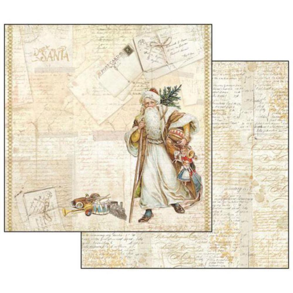 Stamperia 12x12 Paper Sheet Set Christmas Santa Claus