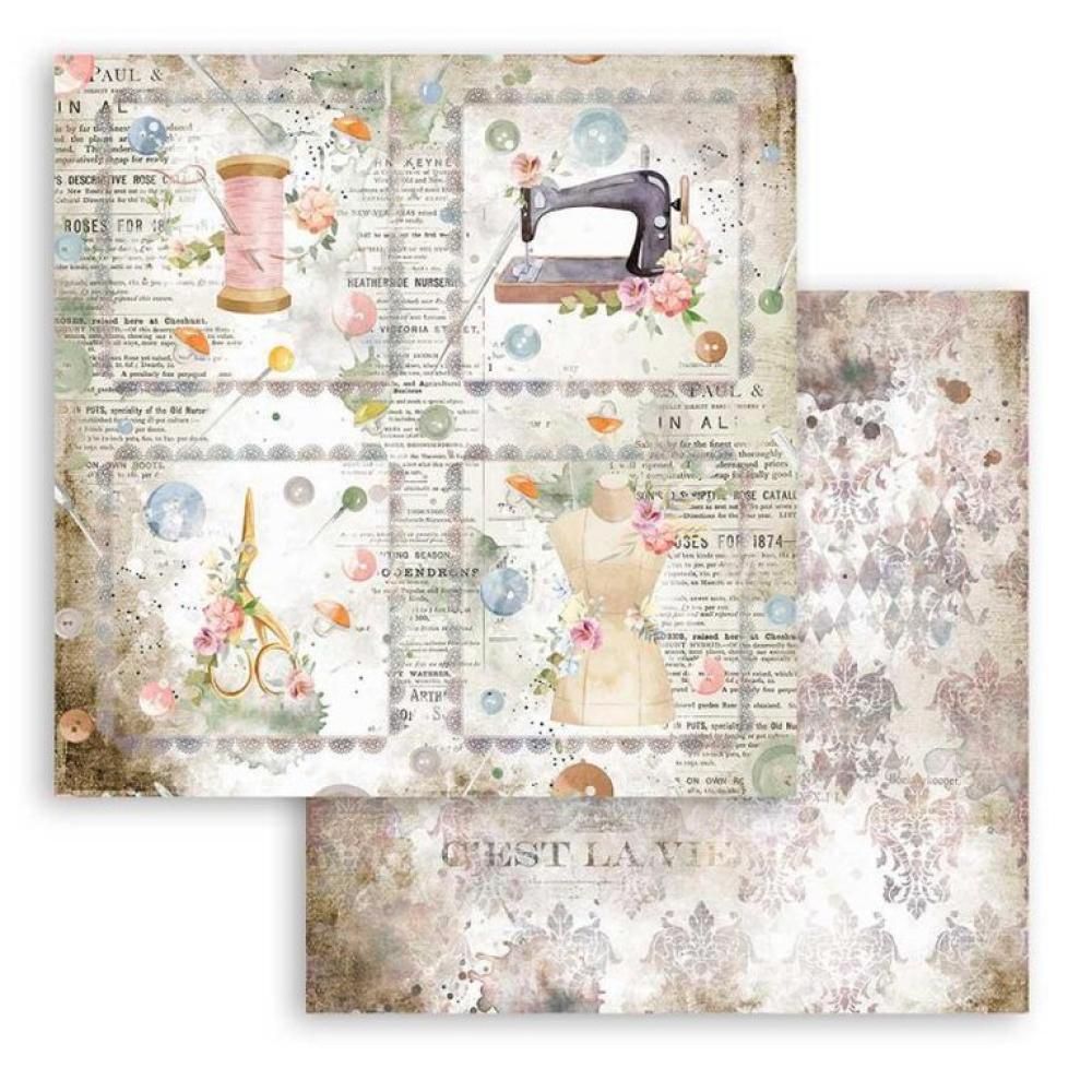 Stamperia 12x12 Paper Romantic Threads Cards #SBB792