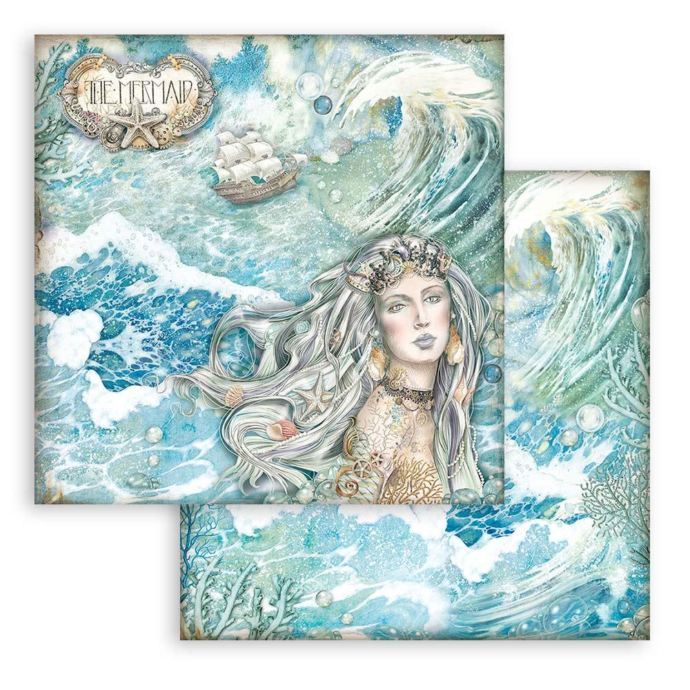 SBB955 Stamperia 12x12 Paper 3-er Set Songs of the Sea Mermaid