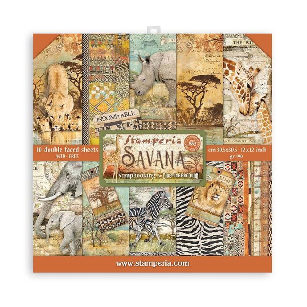 Stamperia 12x12 Paper Pad Savana SBBL103