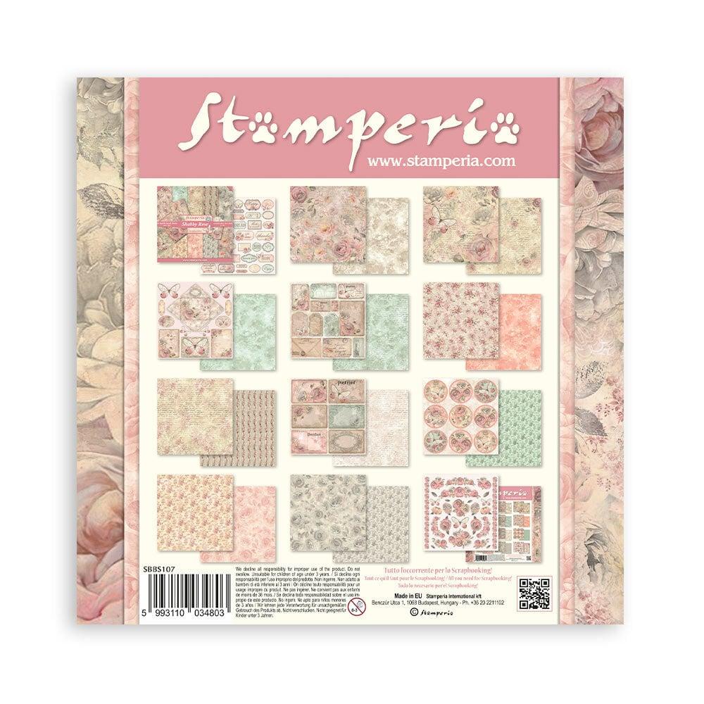 SBBS107 Stamperia Shabby Rose 8x8 Paper Pad