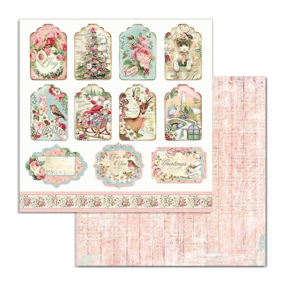 Stamperia 6x6 Paper Pad Pink Christmas #SBBXS07