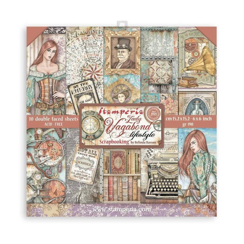 Stamperia 6x6 Paper Pad Lady Vagabond Lifestyle #SBBXS10