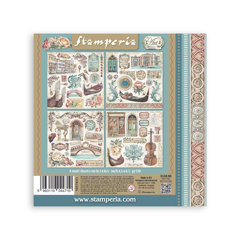 SBSTK03 Stamperia Venice City of Art Stickers (4pcs)