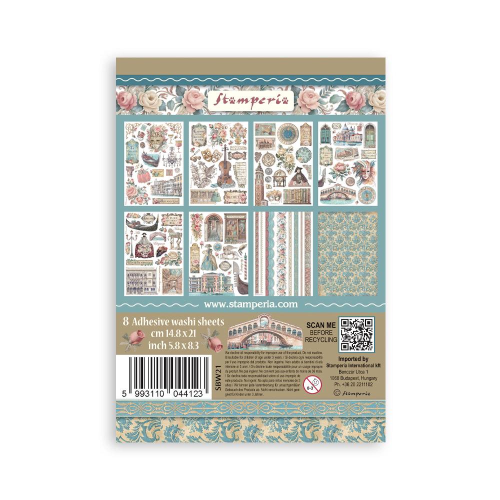 SBW21 Stamperia Venice City of Art A5 Washi Pad (8pcs)