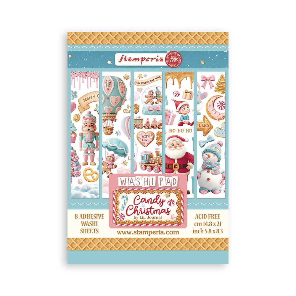 SBW22 Stamperia Candy Christmas A5 Washi Pad (8pcs)