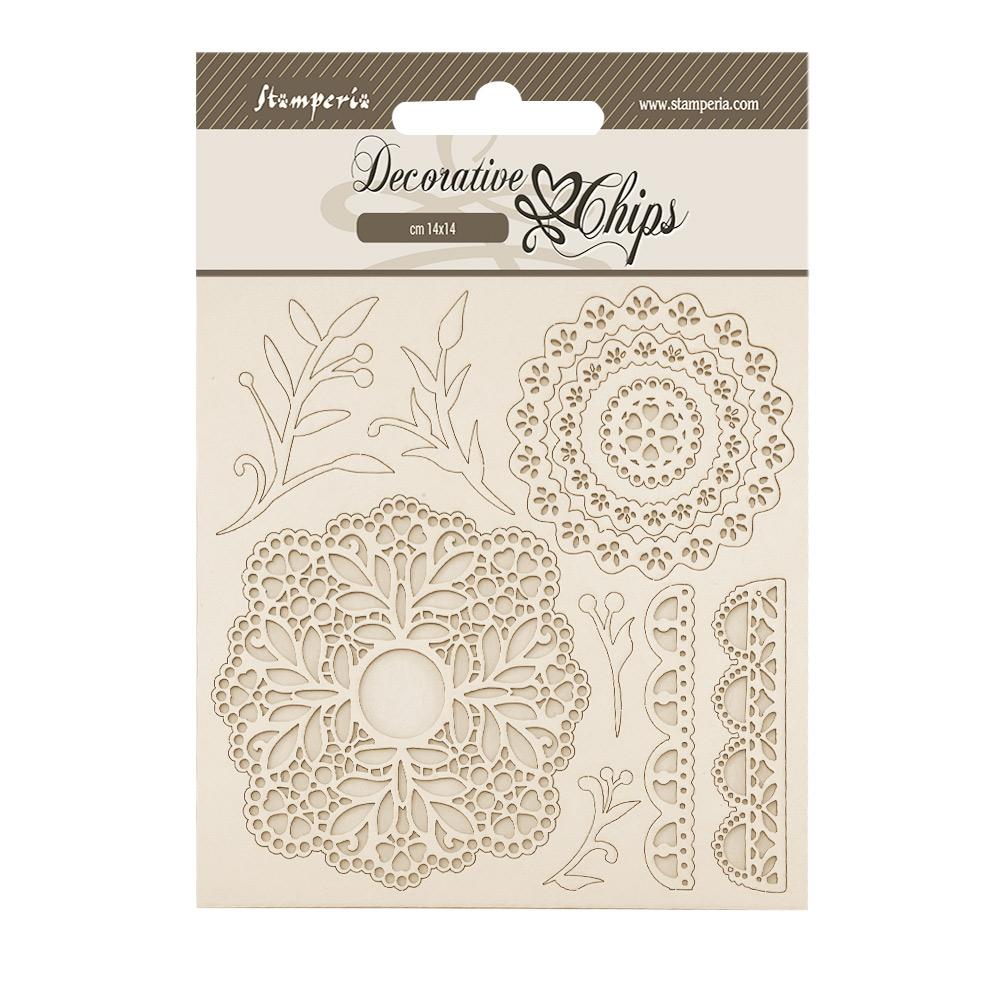 SCB265 Stamperia Timeless Decorative Chips Lace