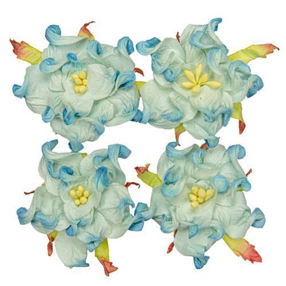 Mulberry Flowers Gardenia 5 cm Blue Tones