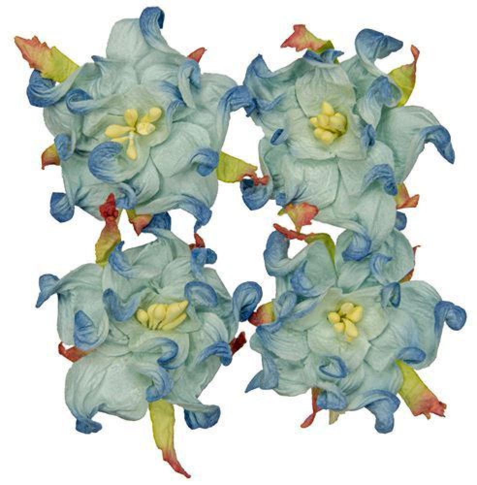 Mulberry Flowers Gardenia 5 cm Blue Tones Dark