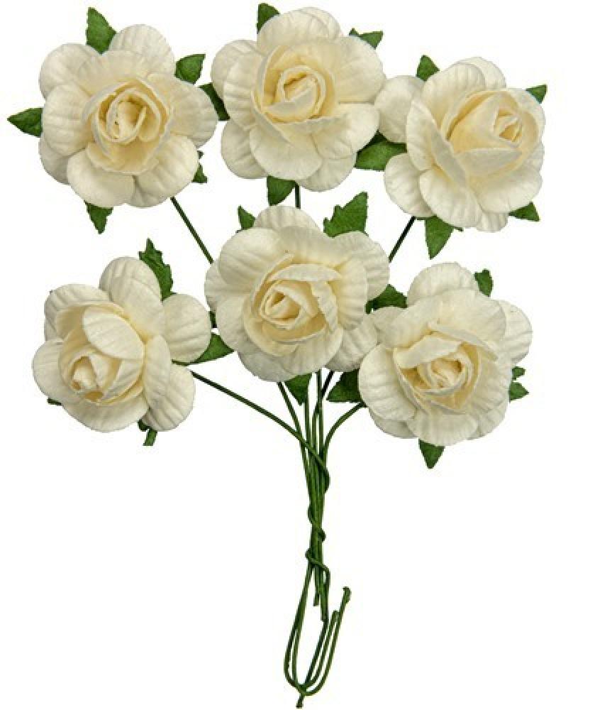 Mulberry Flowers Jubilee Roses 2,5 cm White