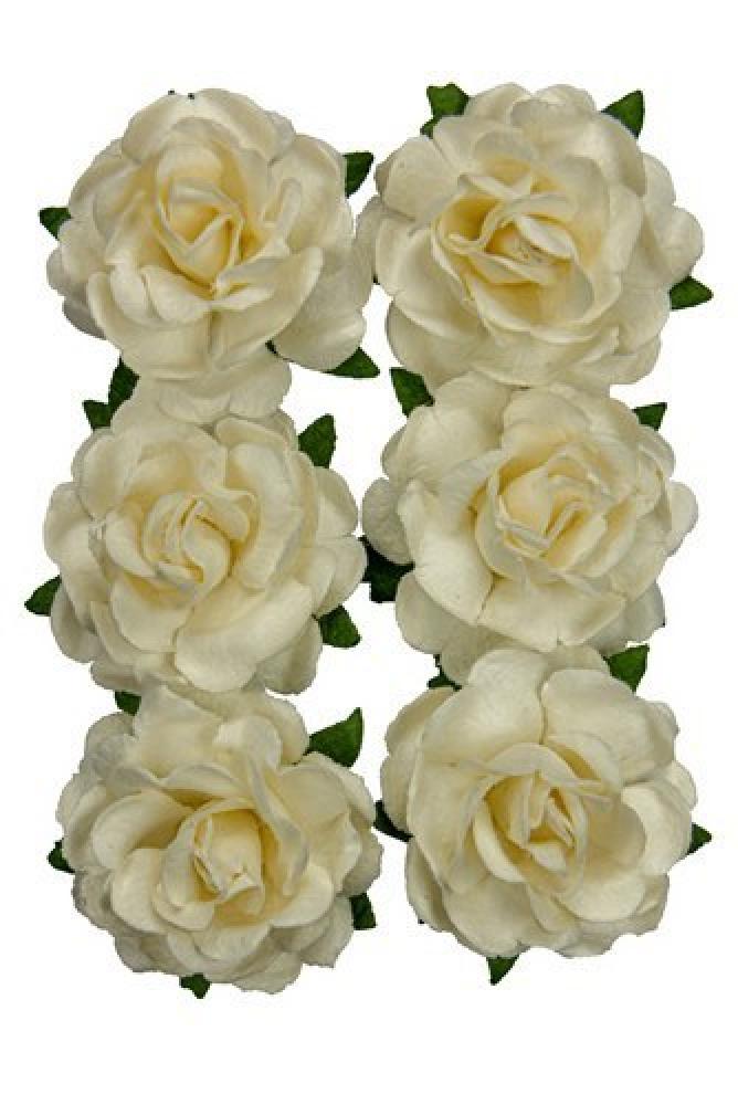 Mulberry Flowers Jubilee Roses 3 cm White