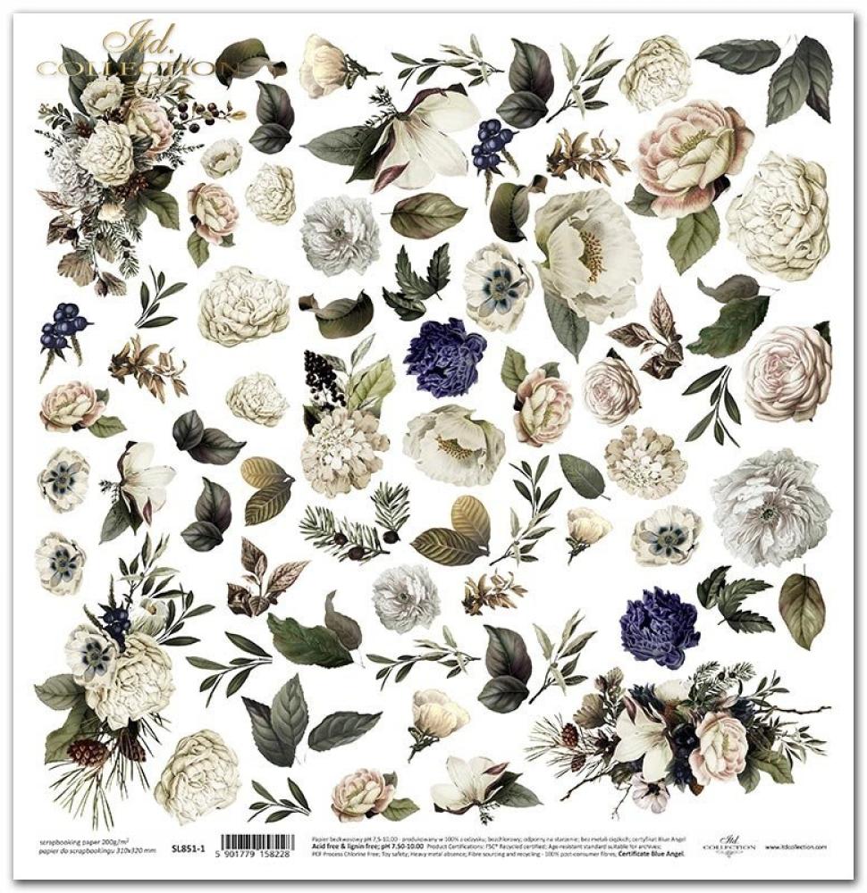 SL0851 ITD Collection Wedding Flowers 12x12 Paper Sheet