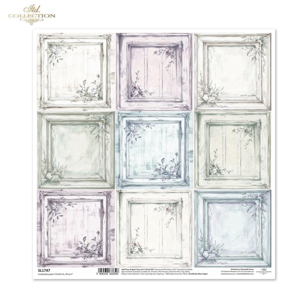 SL1747 ITD Collection Floral Shabby Chic 12x12 Paper Sheet