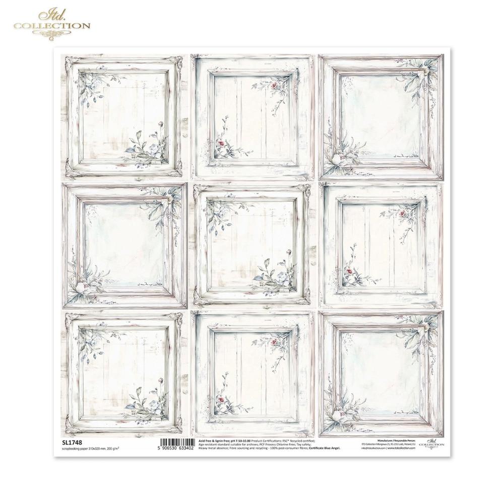 SL1748 ITD Collection Floral Shabby Chic 12x12 Paper Sheet