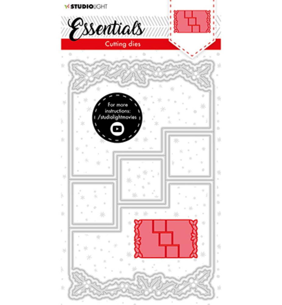 SL Cutting Die Christmas Card Shape Mini Holly Essentials nr.72