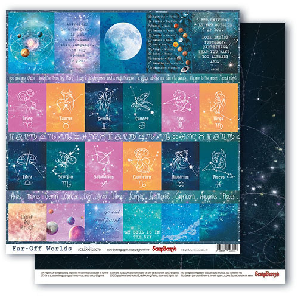 ScrapBerry´s 12x12 Paper Sheet Far-Off Worlds Cards #01