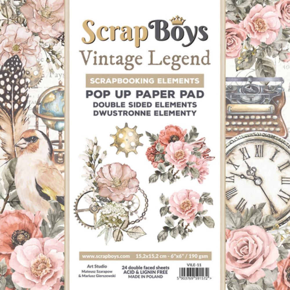 ScrapBoys Pop Up Paper Pad Vintage Legend