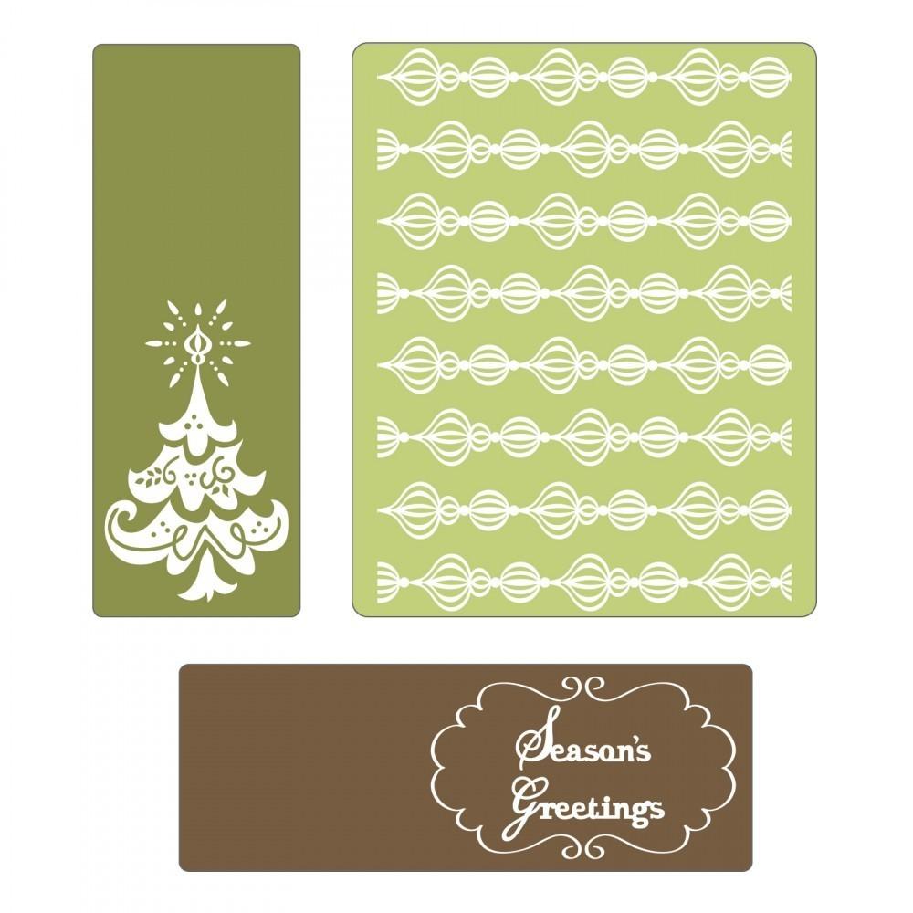 Sizzix Embossing Folder 3PK Season's Greetings Set