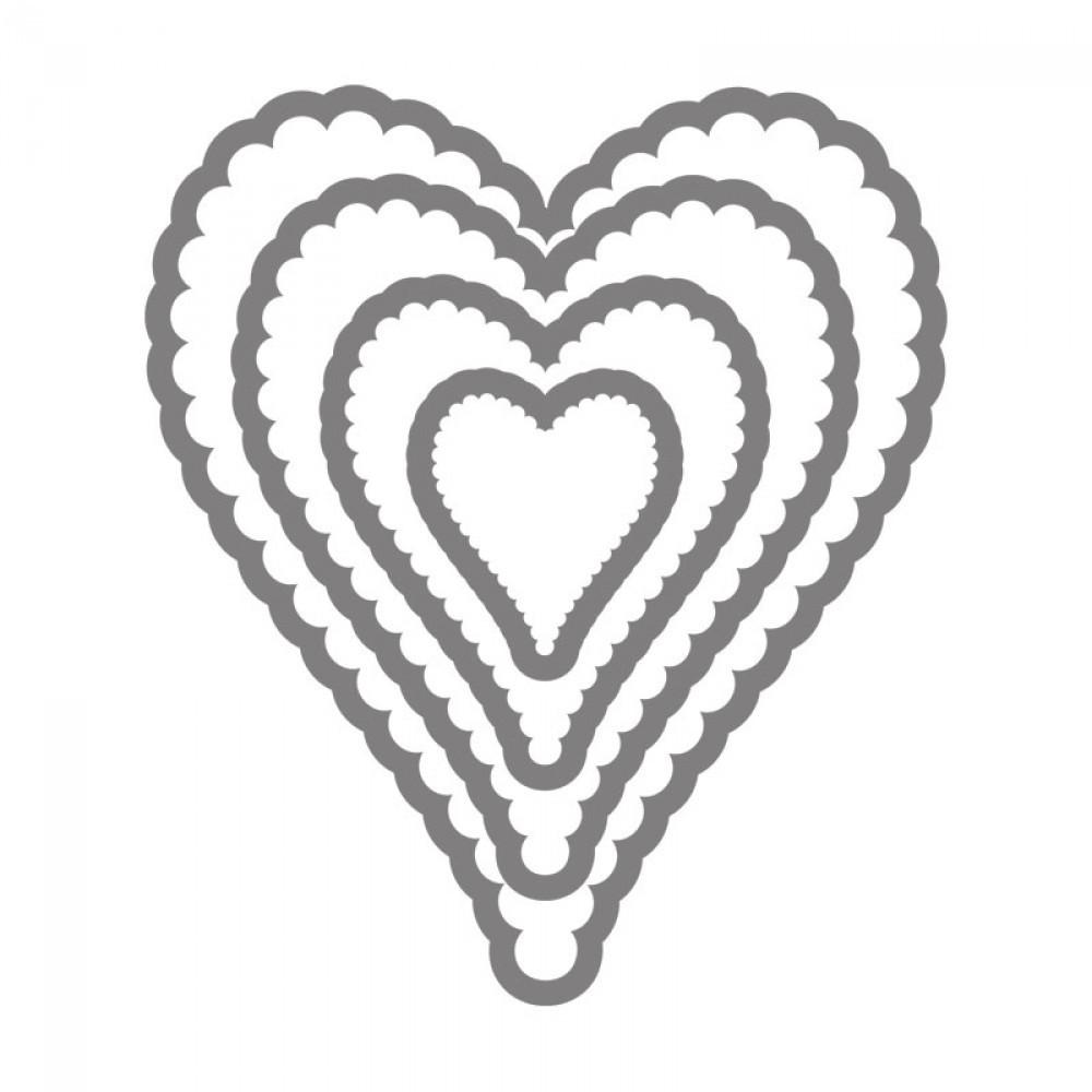Sizzix Framelits Die Set 4PK Scallop Hearts
