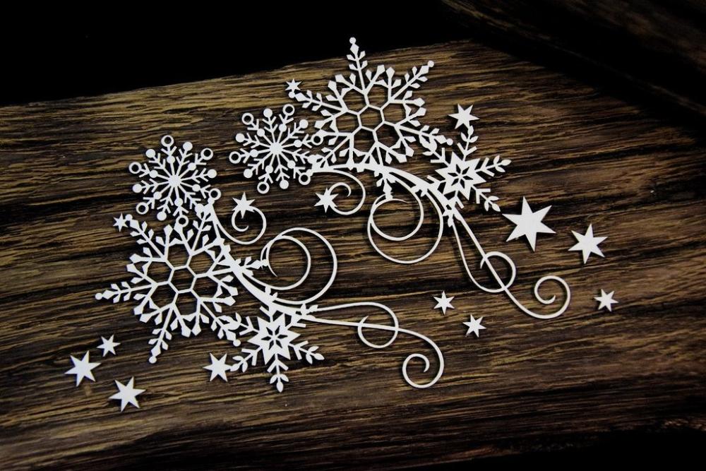 SnipArt Chipboard Frosty Moments Decor w. Snowflake #24027