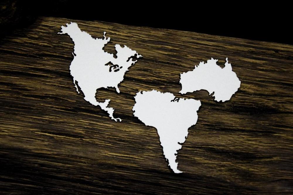 SnipArt Chipboard Up In The Air Continents #24583
