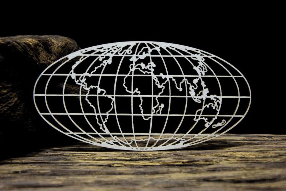 SnipArt Chipboard Up In The Air Globe Openwork #24577