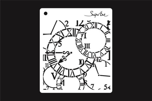 SnipArt Stencil Industrial Factory Clocks #38217