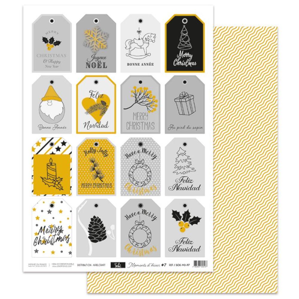 Sokai A4 Sheet Moments d'Hiver Tags