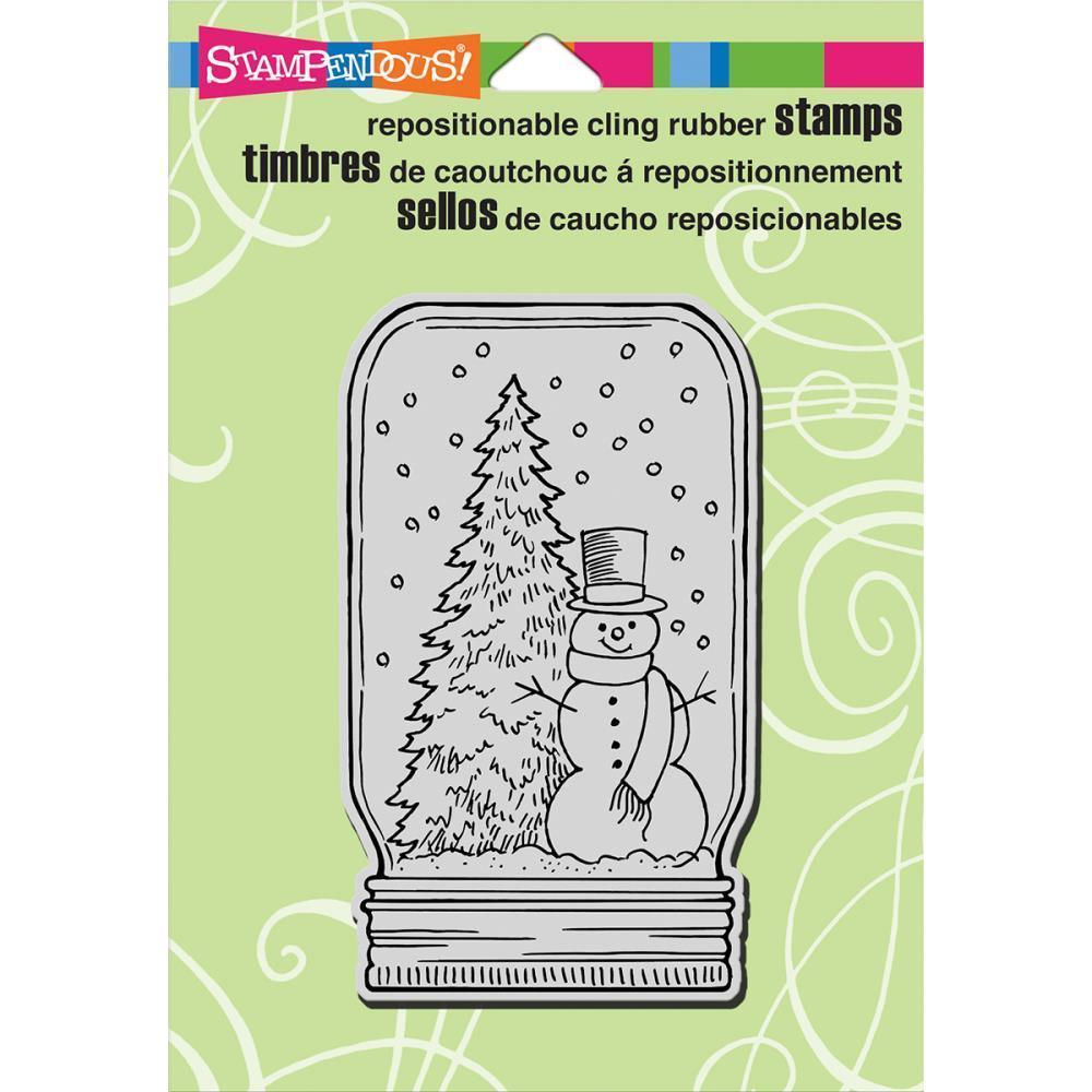 Stampendous Cling Stamp Snow Jar