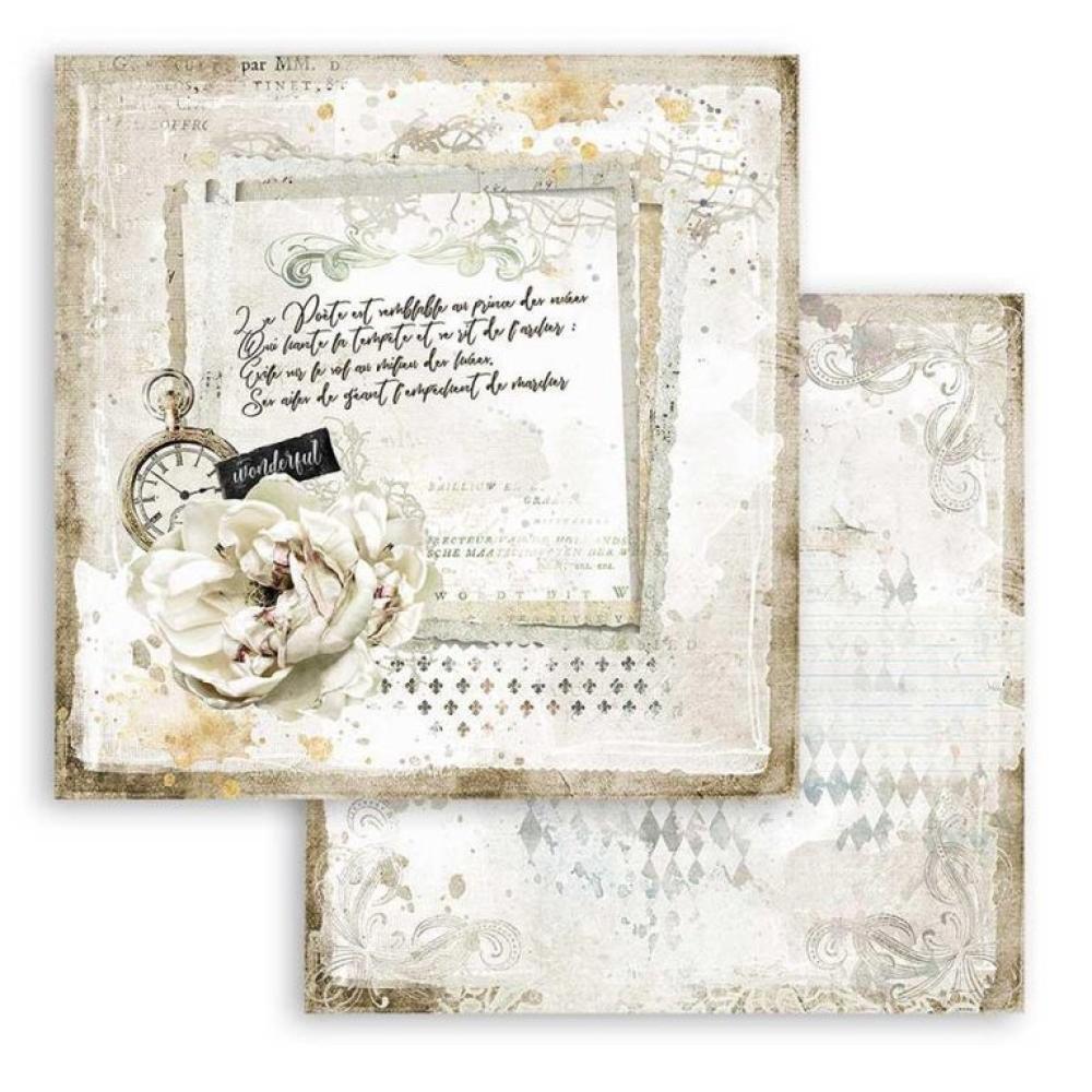 Stamperia 12x12 Paper Journal Letter and Clock #SBB783