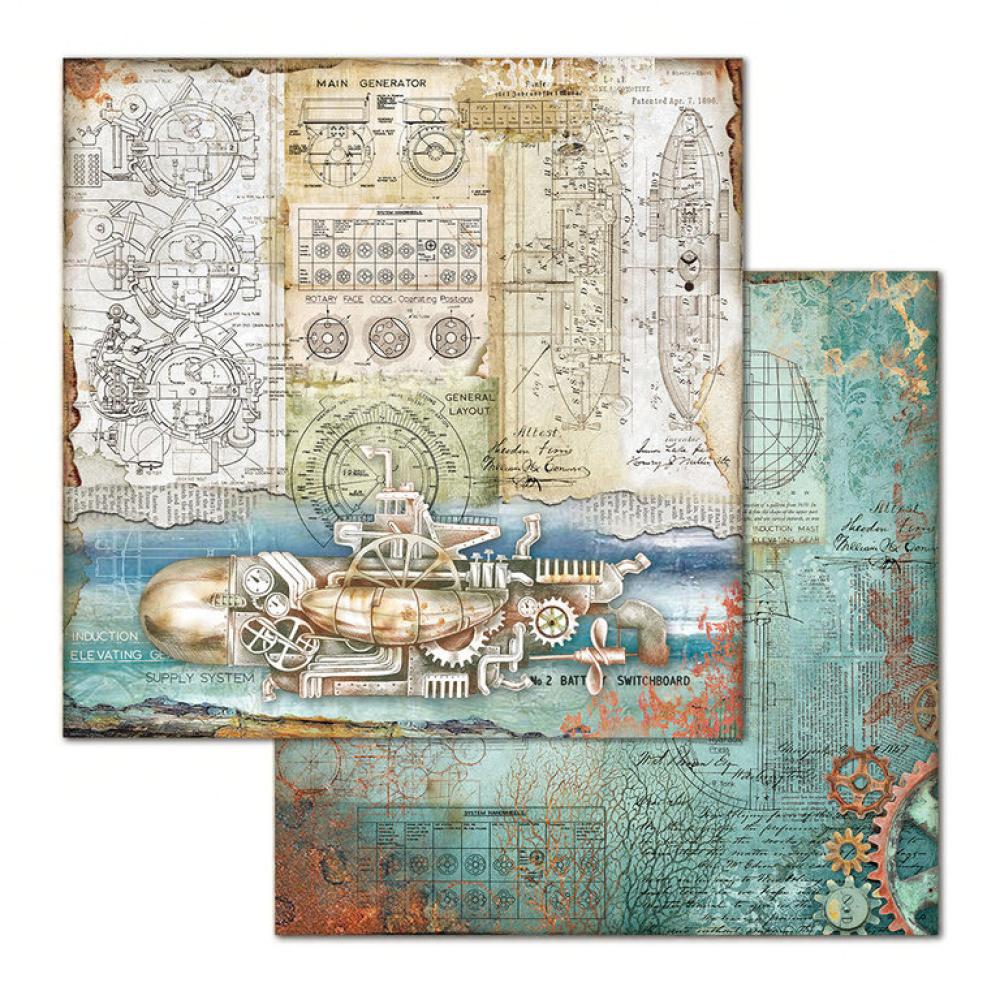 Stamperia 12x12 Paper Pad Mechanical Sea World #SBBL64