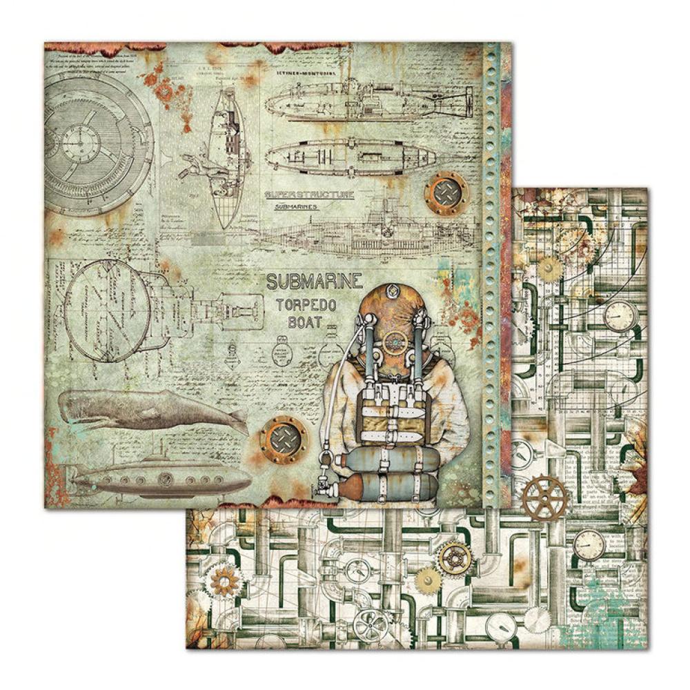 Stamperia 12x12 Paper Pad Mechanical Sea World #SBBL64