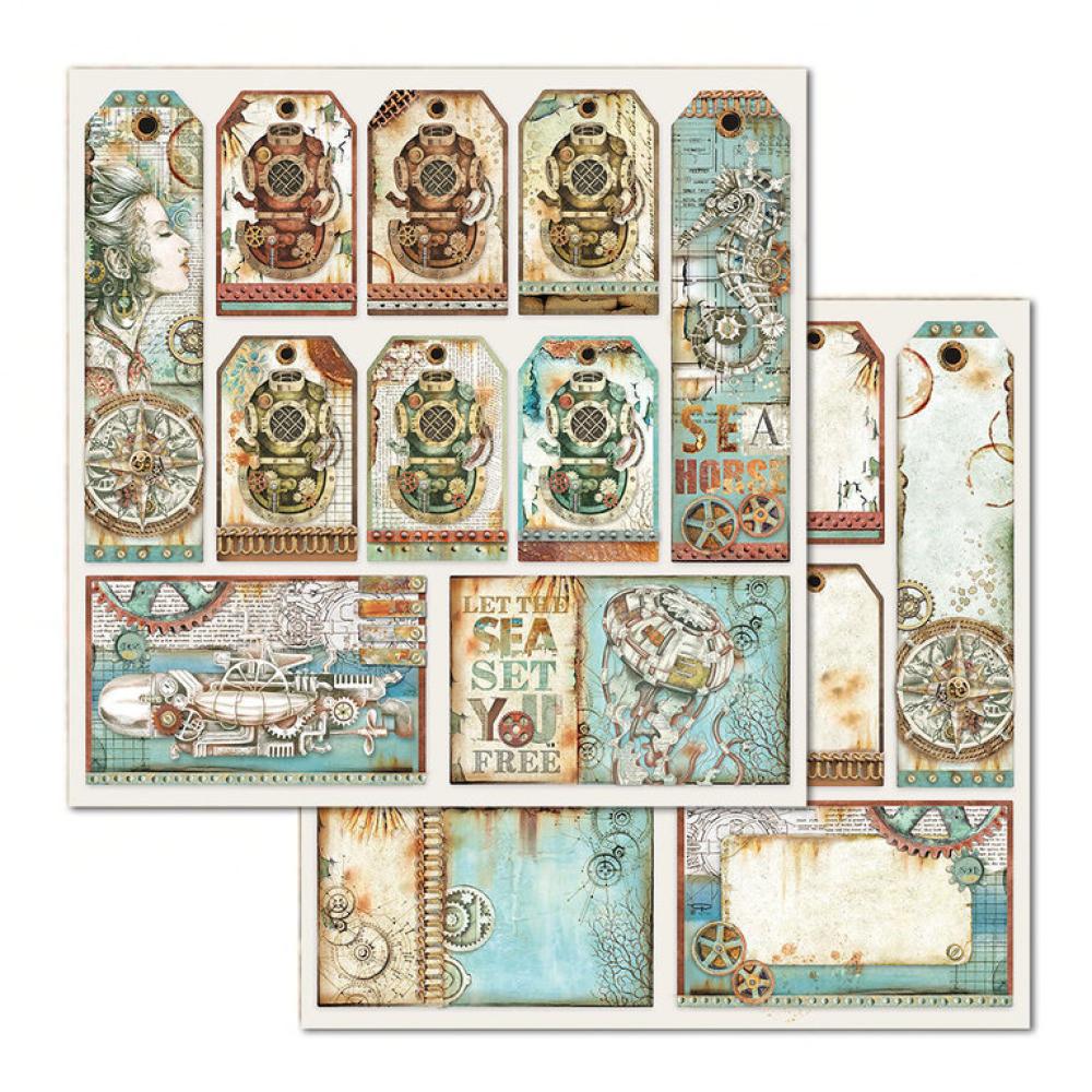 Stamperia 12x12 Paper Pad Mechanical Sea World #SBBL64