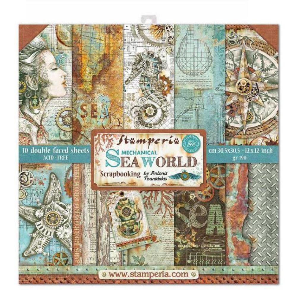 Stamperia 12x12 Paper Pad Mechanical Sea World #SBBL64