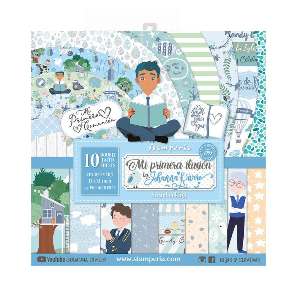 Stamperia 12x12 Paper Pad Mi Primera Ilusion Boy #SBBL70
