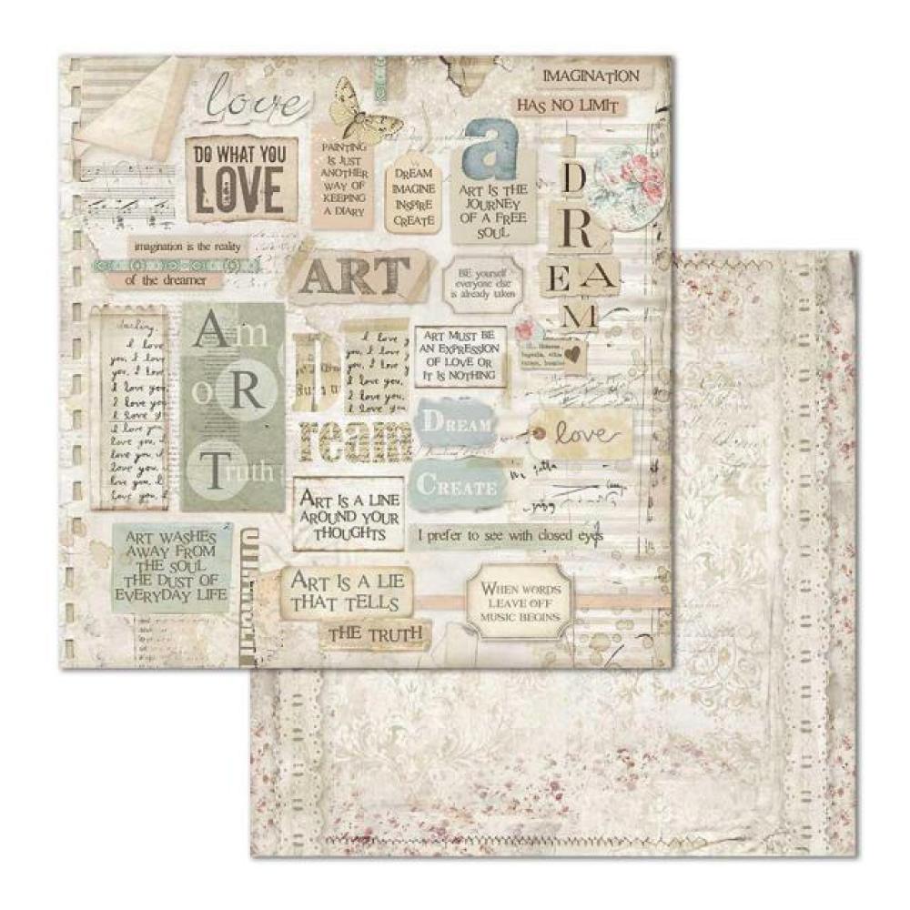 Stamperia 12x12 Paper Set Dream Writtings #SBB672