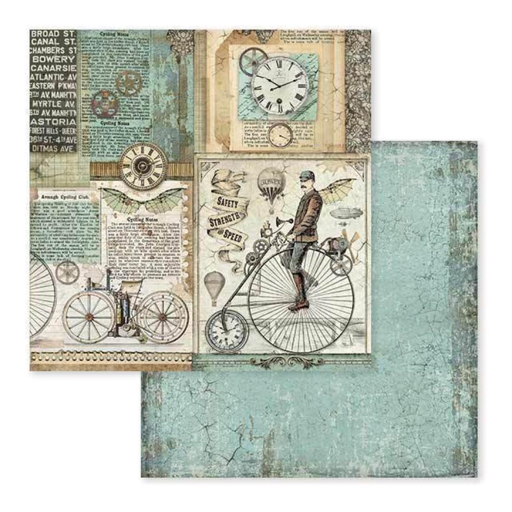 Stamperia 12x12 Paper Sheet Set Retro Bicycle #SBB602