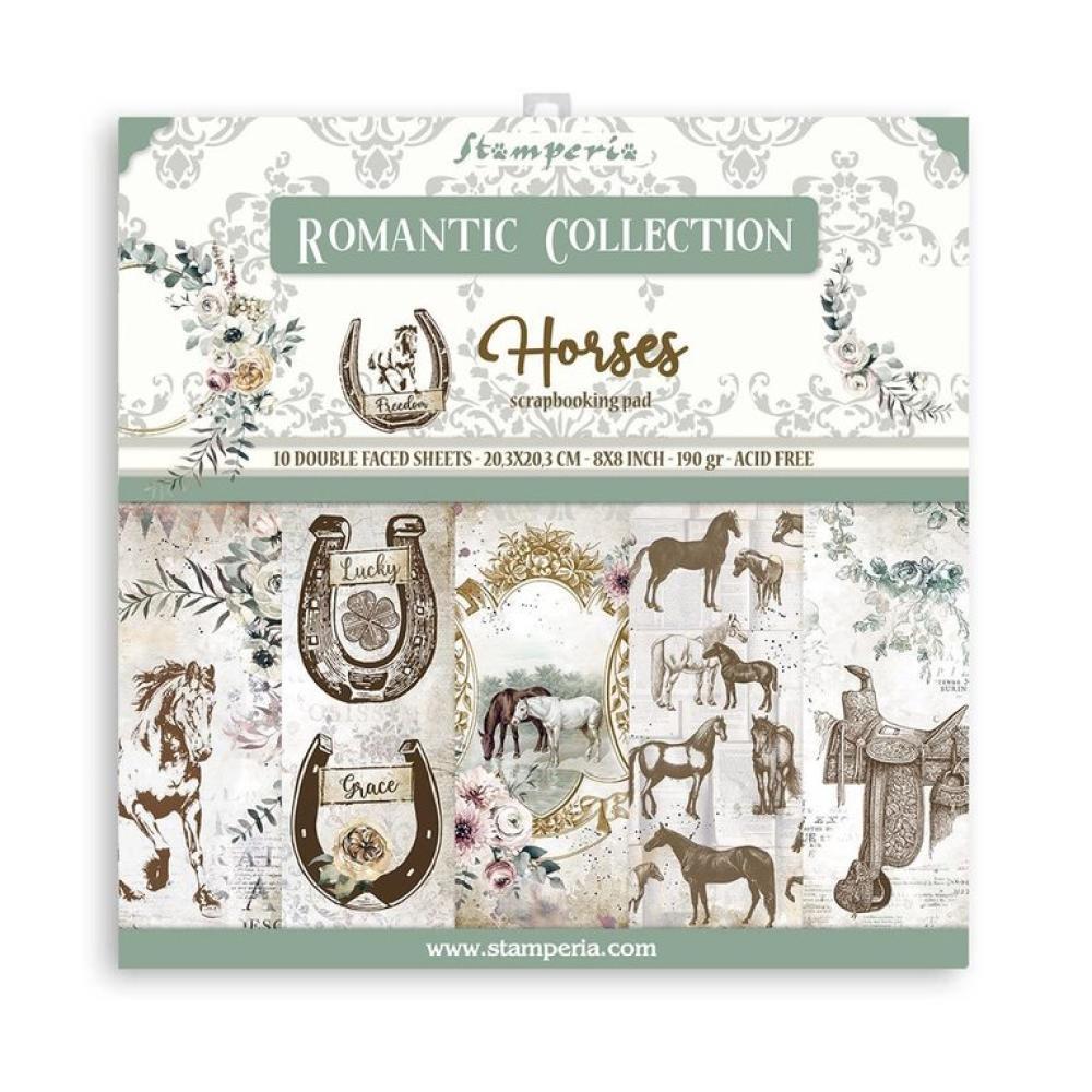 Stamperia 8x8 Paper Pad Romantic Horses #SBBS39