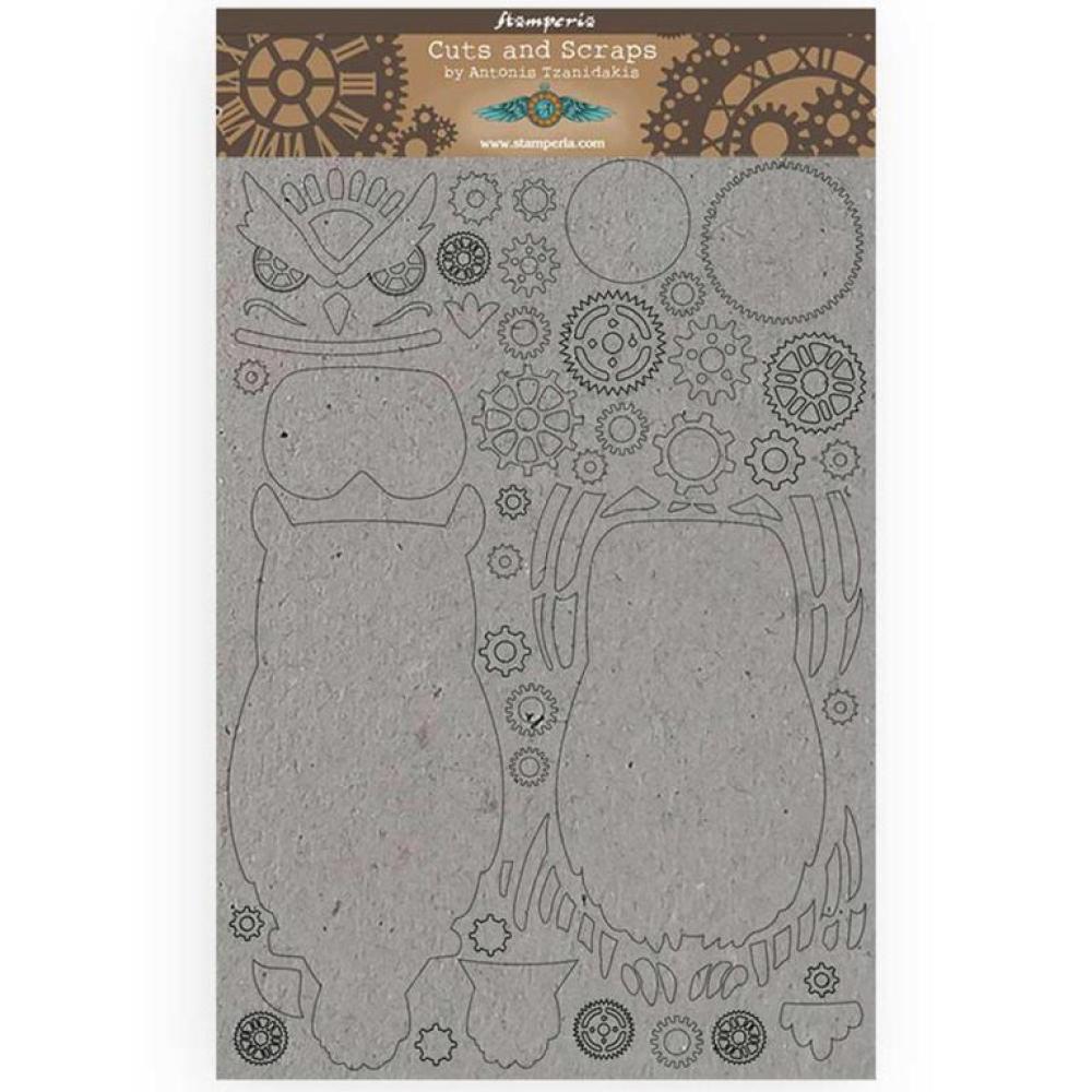 Stamperia A4 Greyboard Chipboards Sir Vagabond Owl #417