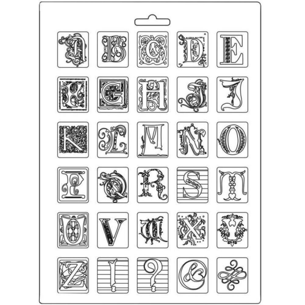 Stamperia A4 Soft Mould Calligraphy Alphabet #480