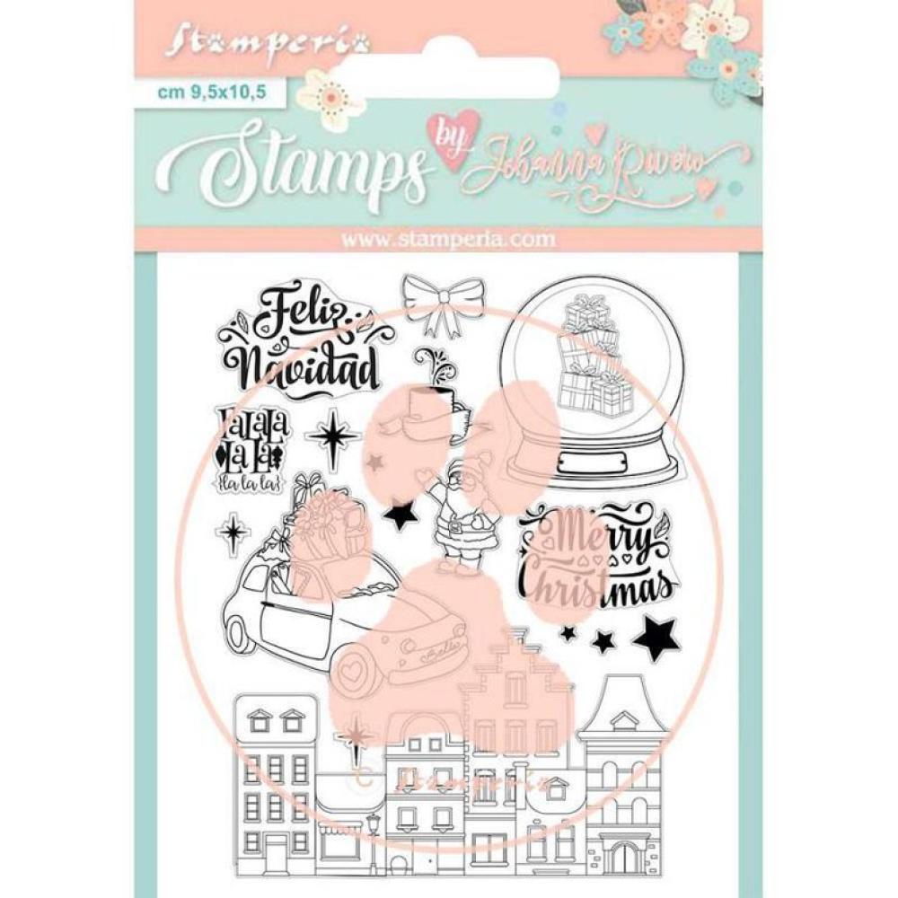 Stamperia Clear Stamp Christmas Rose Feliz Navidad #WTKJR38