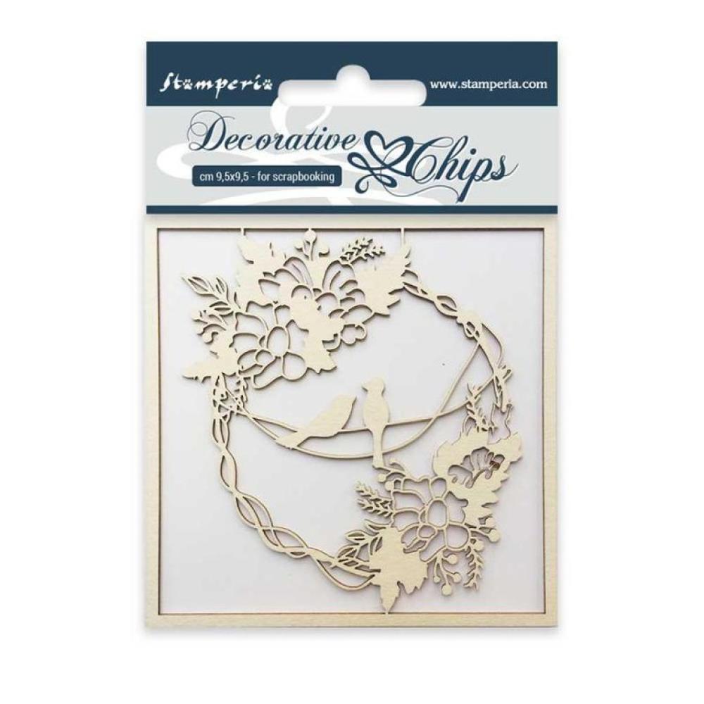 SALE Stamperia Decorative Chips Garland with Birds #03