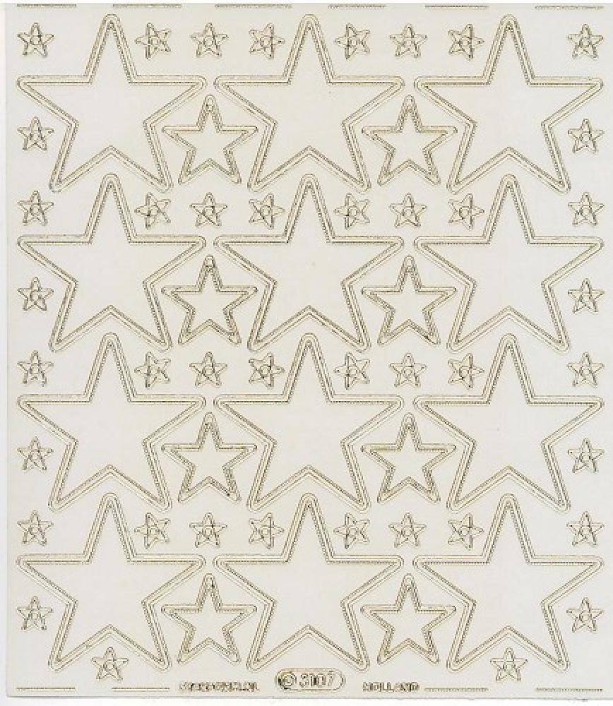 Starform Stikers Set  XL Transparent Stars/Tags Gold