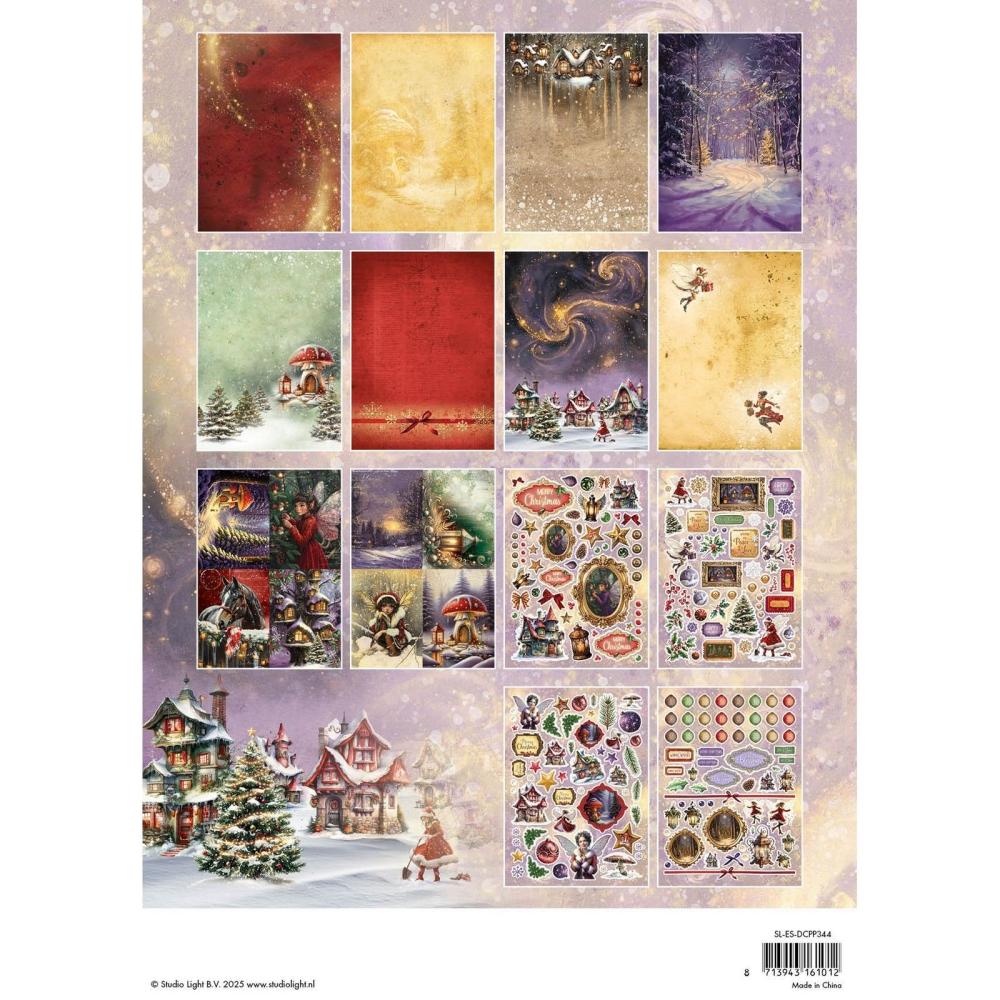 Studio Light Fairy Christmas A4 Die-Cut Designer Paper Pad #344