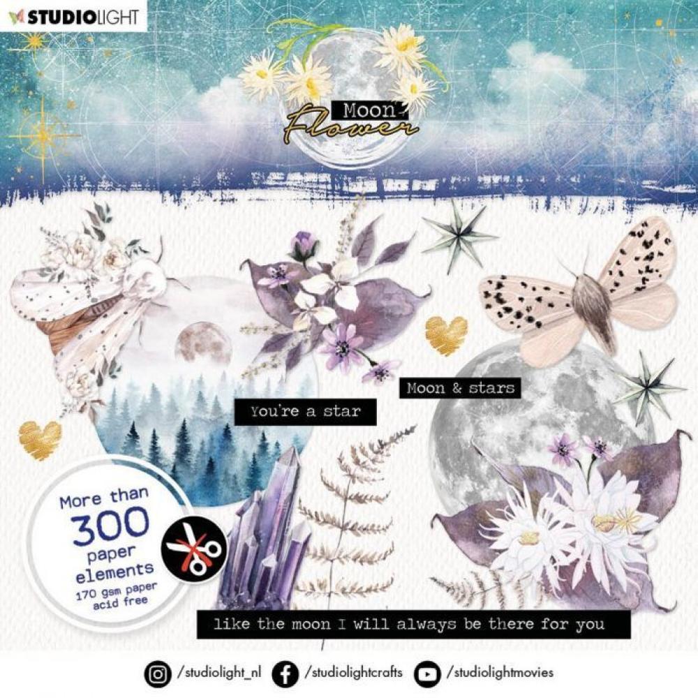 Studio Light Die-cut Block Paper Elements Moon Flower #20