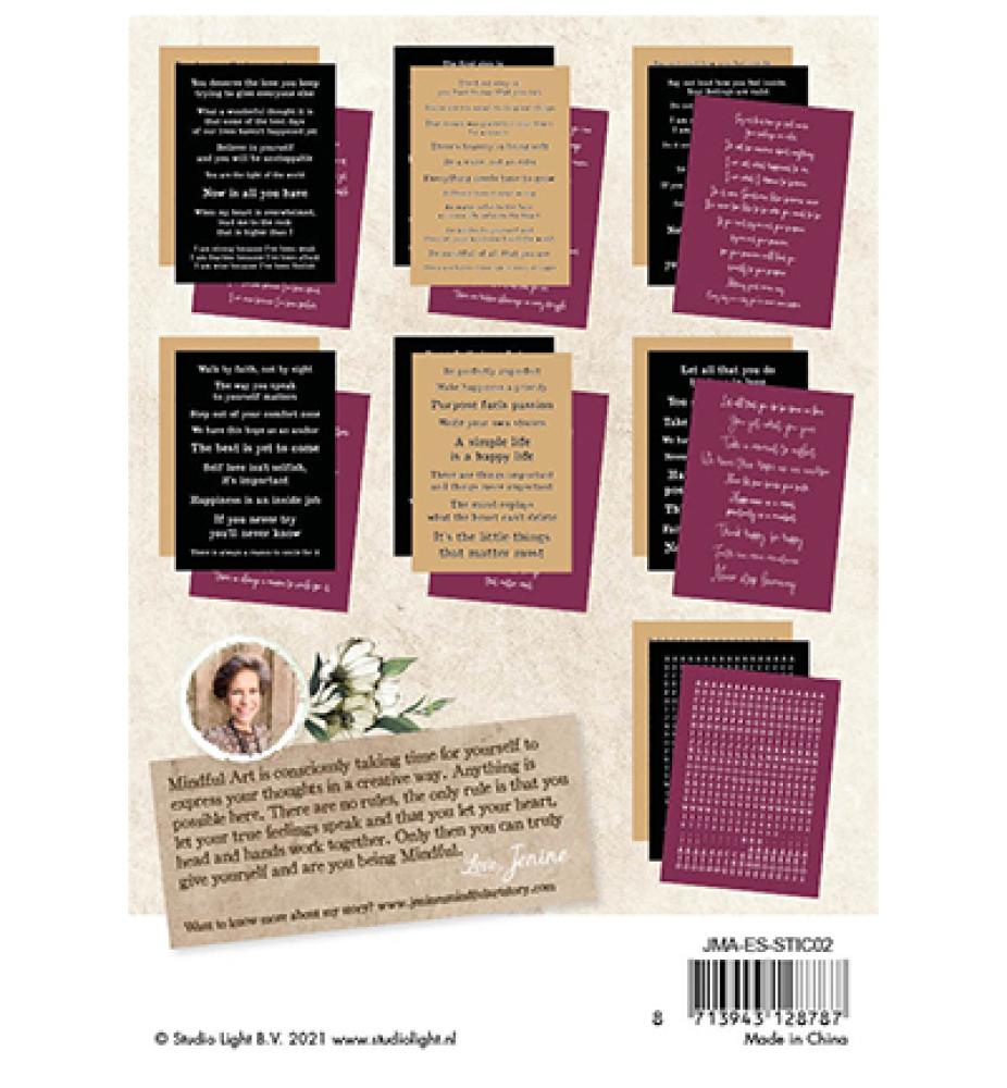 Studio Light Jenine´s Mindful Art Sticker Pad Essential #02