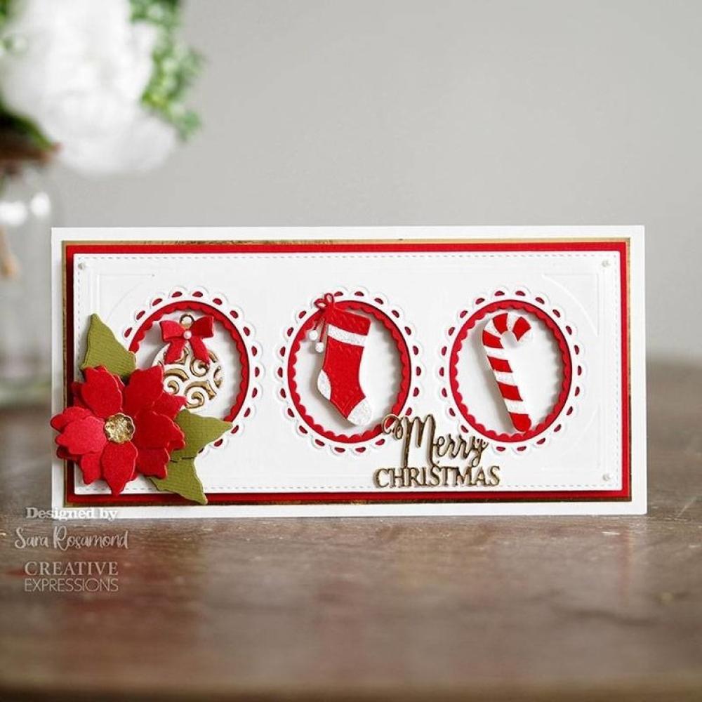 Sue Wilson Craft Die Aperture Trio Inner Scalloped Oval CED1260