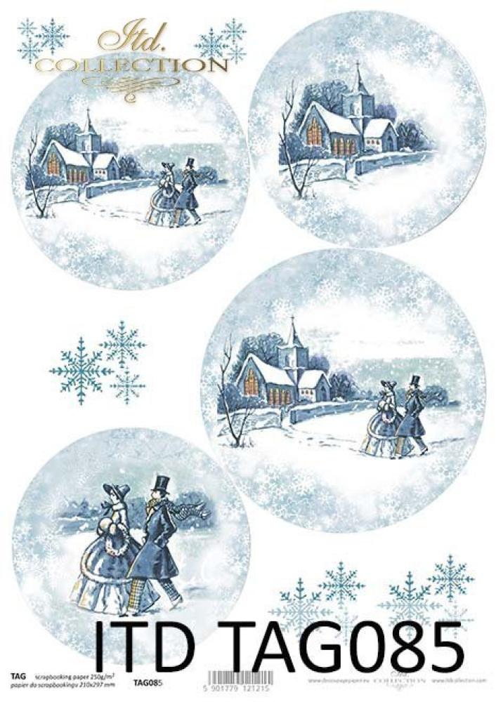 TAG0085 ITD Collection Christmas Balls A4 Scrapbooking Paper