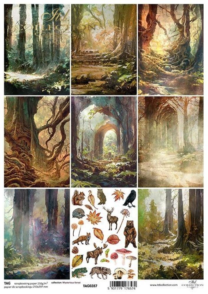 TAG0287 ITD Collection Mysterious Forest A4 Scrapbooking Paper